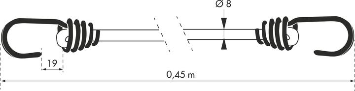 Image du produit Thirard Lot de 2 tendeurs en caoutchouc à crochets, 8mmx45cm, violet -