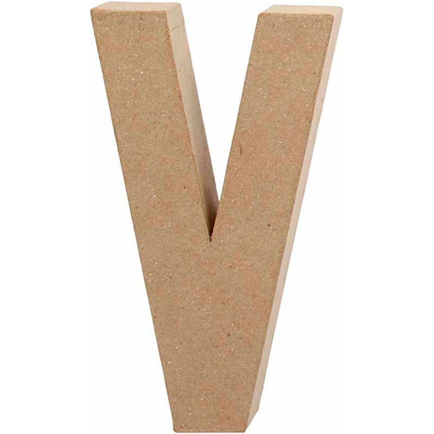 Thumbnail - Creativ Company, Holzbuchstaben + Stoffbuchstaben, Papp-Buchstabe V 20.5 cm
