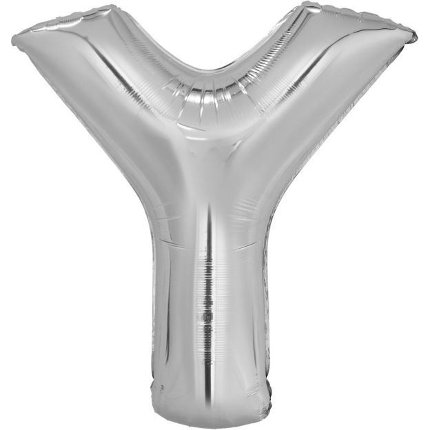Amscan Buchstabenballon Y Silber - 86cm