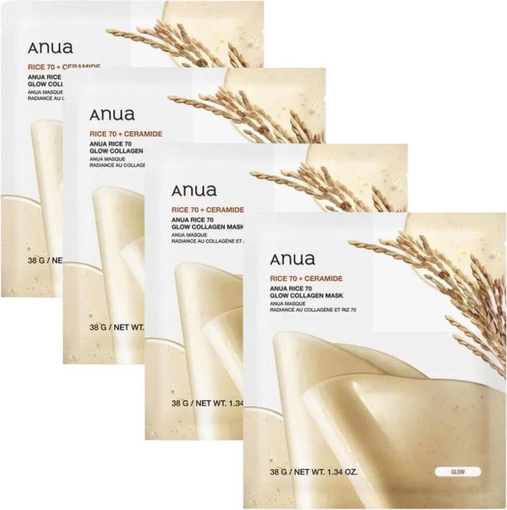 Actual product image Anua Rice 70 Glow Collagen Mask (38 ml)