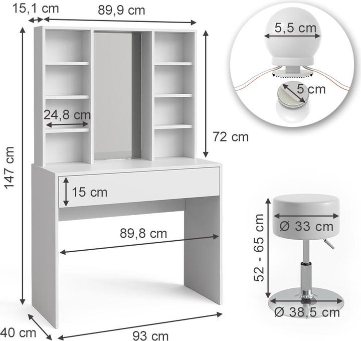 Actual product image Vicco Alexa (93 x 40 x 147 cm)