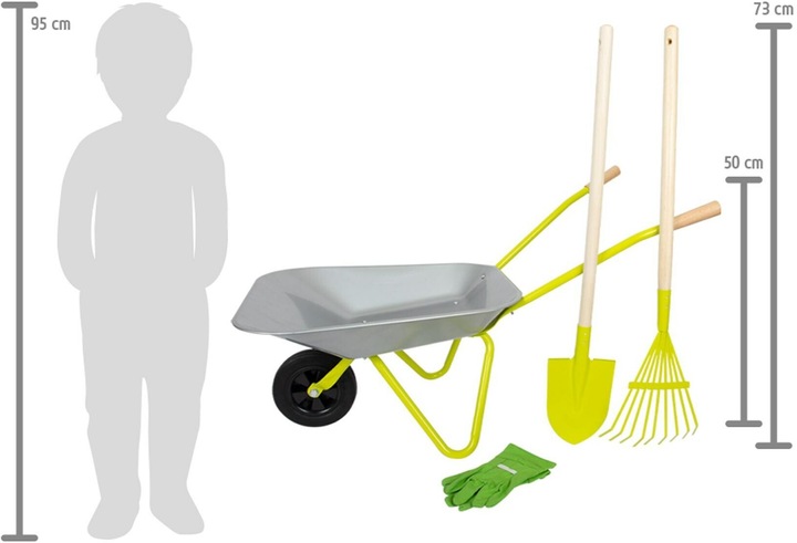 Actual product image small foot Wheelbarrow with garden tools