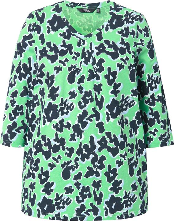 Actual product image Ulla Popken Floral Print 3/4 Sleeve V-Neck Tee (42, 44)