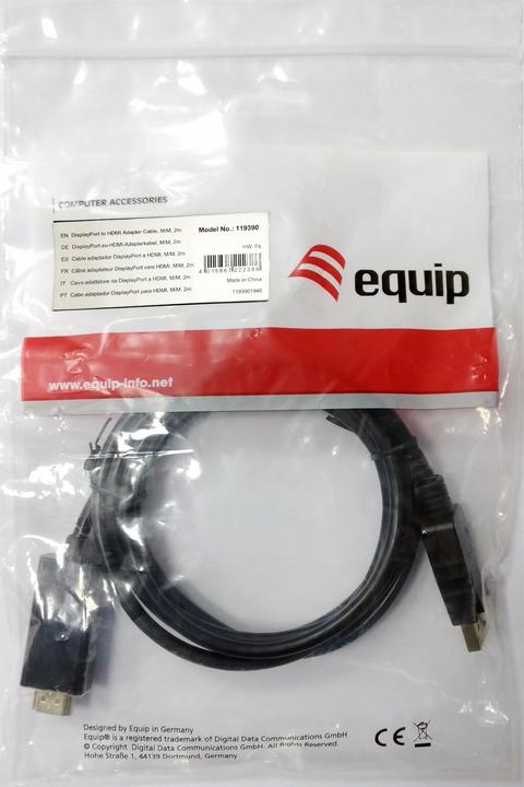Produktbild equip Displayport Adapter HDMI St/St 3.0m 4K/30Hz schwarz (3 m)
