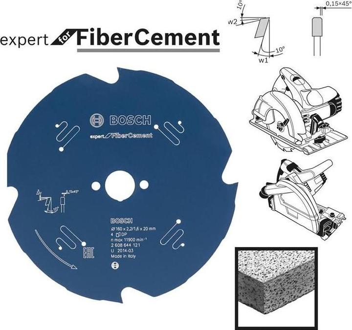 Produktbild Bosch Professional Zubehör Kreissägeblatt Expert für Fibre Cement, 160 x 20 x 2,2 mm, 4