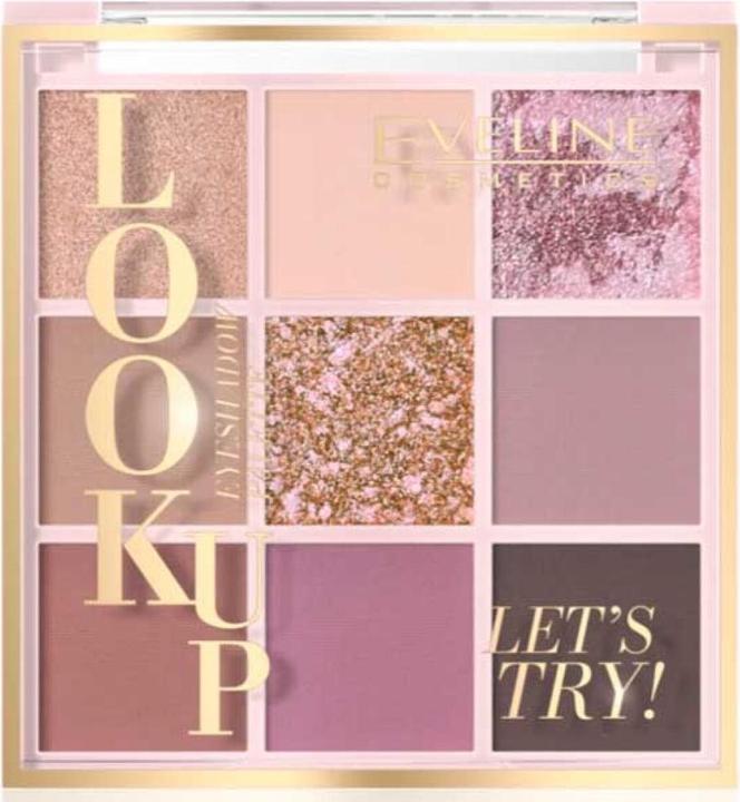 Actual product image Eveline Look Up Let'S Try Palette Of 9 Eye Shadows 10.8G (Pink and beige)