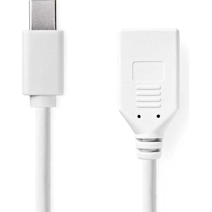 Nedis Mini Displayport-Kabel DisplayPort 1.2 Mini DisplayPort Stecker DisplayPort Buchse 21. (0.20 m, DisplayPort), Vide...