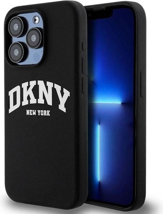 Actual product image DKNY DKHMP13LSNYACH iPhone 13 Pro / 13 6.1" czarny/black hardcase Liquid Silicone White Printed Logo (Apple iPhone 13, Apple iPhone 13 Pro)