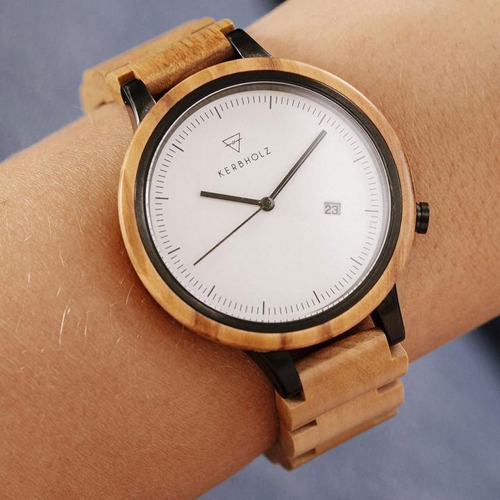 Actual product image Kerbholz Lamprecht Olivewood (Analogue wristwatch, 42 mm)