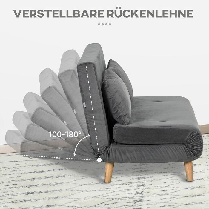 Produktbild Swisshandel24 Schlafsofa 2-Sitzer Sofa mit Bettfunktion, Klappsofa mit verstellbare Rückenlehne, Kissen, Schlafcou