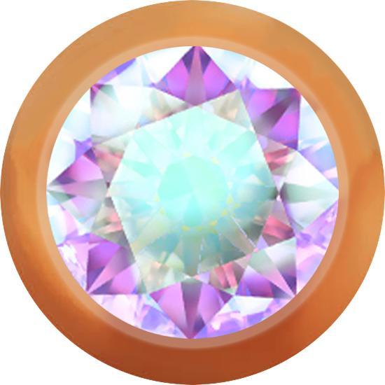 Produktbild Star Piercing Micro Kugel rosegold mit Kristall multicolor (ohne Messing, Titan)