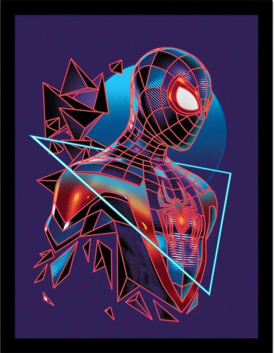Spiderman Gerahmtes Poster geometrisches Design (40 x 30 cm)