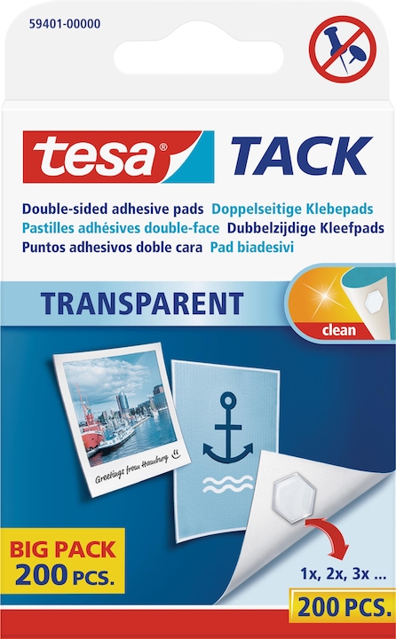 Produktbild tesa TACK doppelseitige Klebebads, transparente Klebestreifen (0.02 kg)