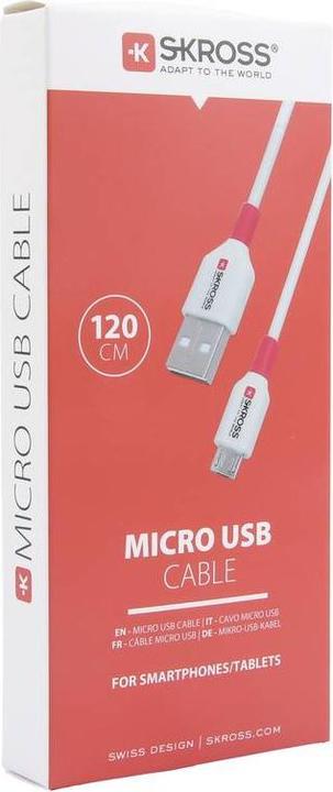 Actual product image Skross USB Cable Micro Cable, 1.2m white (1.20 m, USB 2.0)