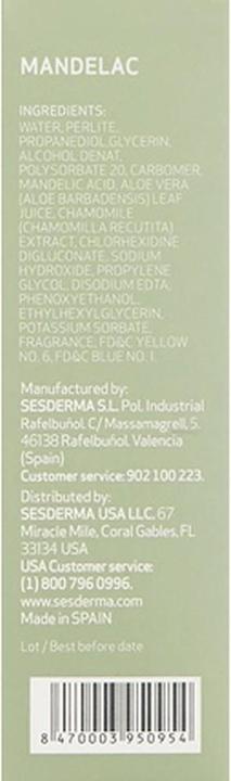 Actual product image Sesderma Mandelac (Cleansing scrub, 50 ml)