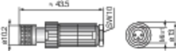 Actual product image Hirschmann M8 plug-in connector for assembly