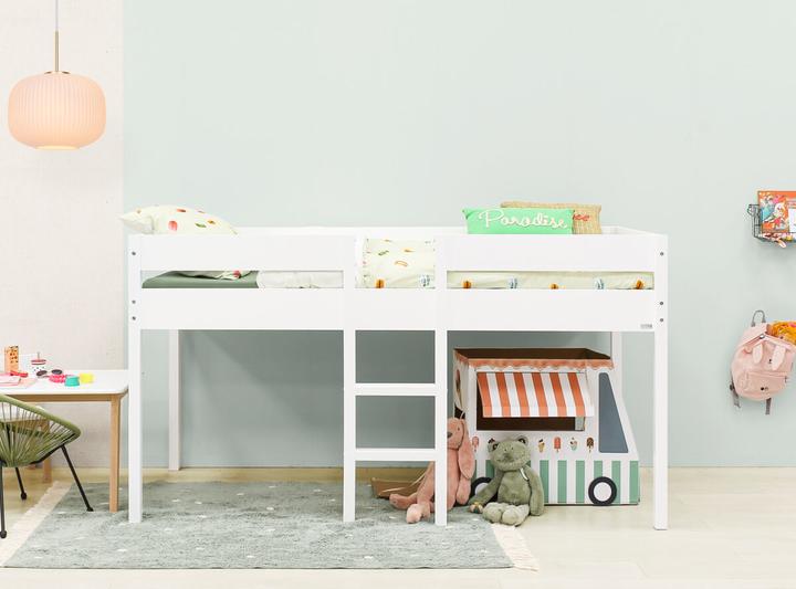 Actual product image ToiToiKids Half Loft Bed 90x200 Mick White (90 x 200 cm)