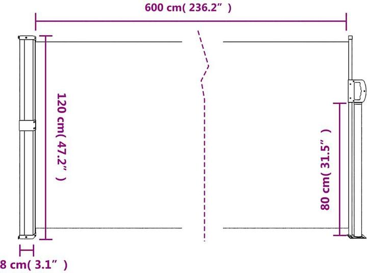 Produktbild VidaXL Seitenmarkise Ausziehbar (1.20 m)