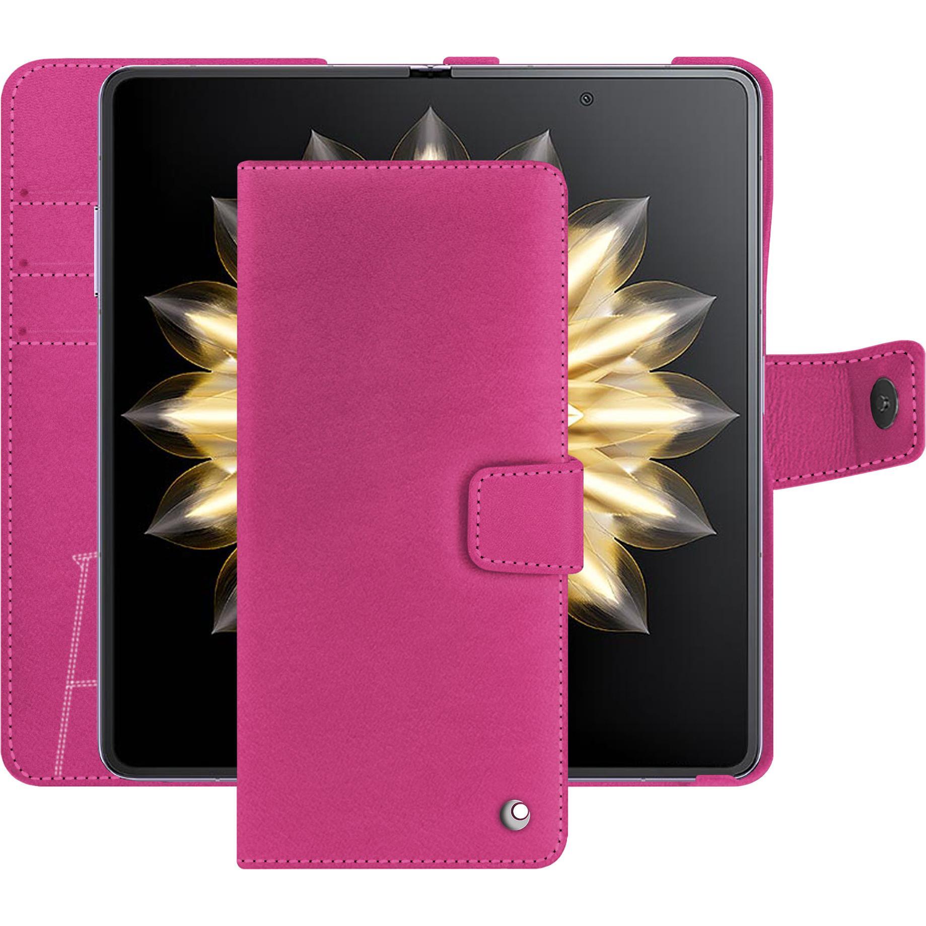 Noreve Lederschutzhülle Honor Magic V2 (Honor Magic V2), Smartphone Hülle, Rosa