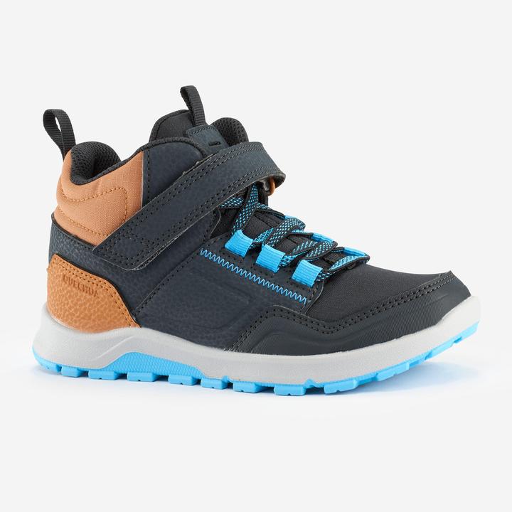 Quechua Wanderschuhe Kinder Grösse 28–34 halbhoch Klettverschluss - NH500 grau