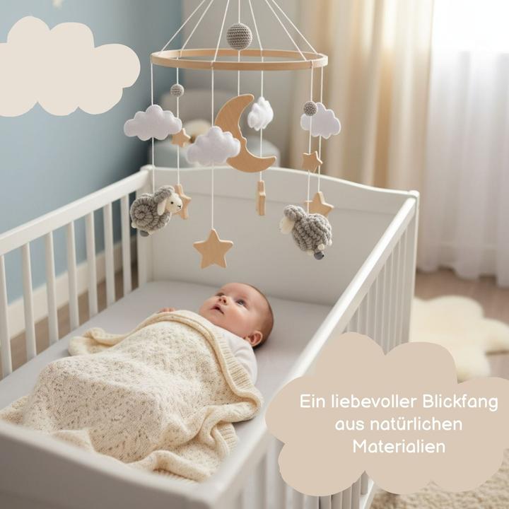 Actual product image Hermex Babymobile Schafe Hängemobile Mobile Babyspielzeug Schlafmobile