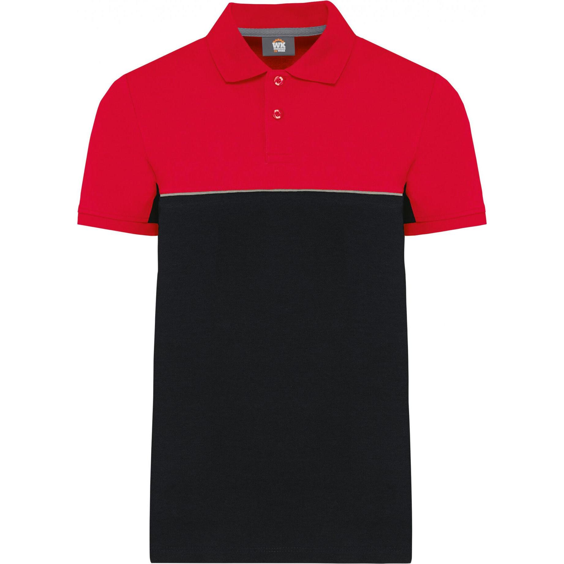 Kariban, Herren, Shirt, Zweifarbiges Poloshirt, Schwarz, Rot, (3XL)