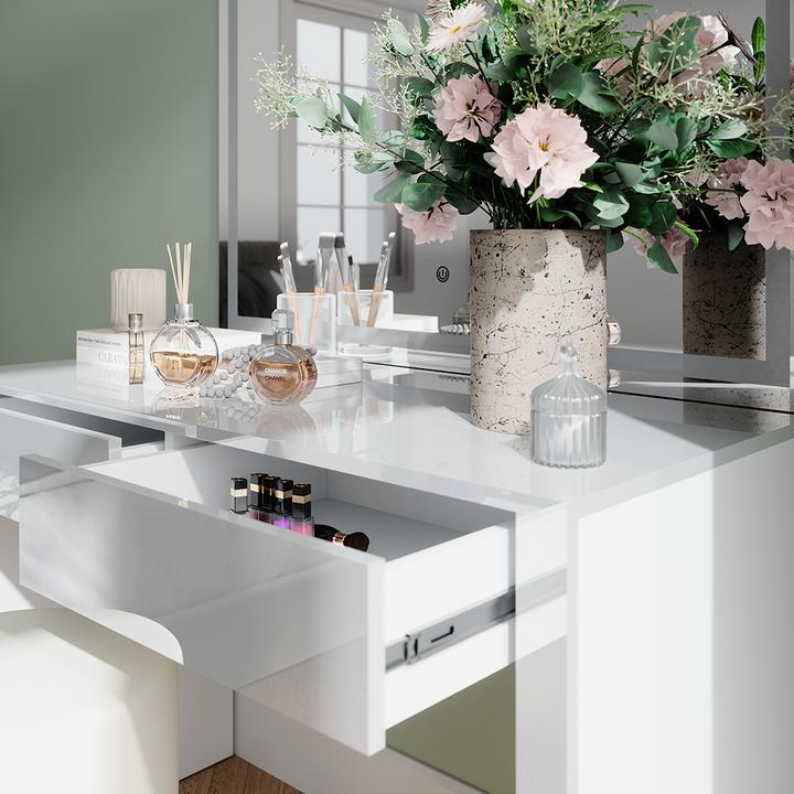 Actual product image Vicco Annabelle with LED mirror and stool (110 x 50 x 75.50 cm)