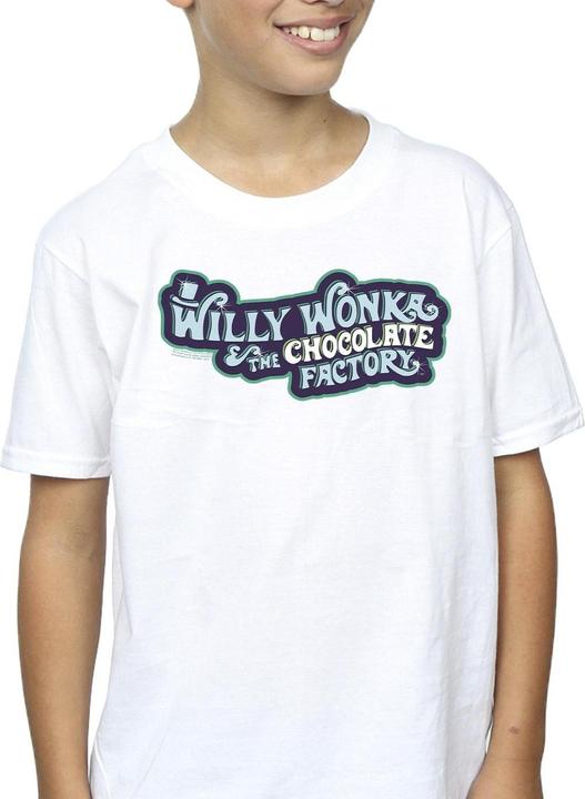 Actual product image Willy Wonka & the Chocolate Factory Boys Chocolate Factory Logo T-Shirt (152, 158)