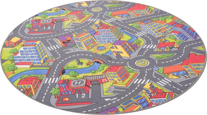 Produktbild Snapstyle Kinder Spiel Teppich Little Town 3D Rund (160 cm)