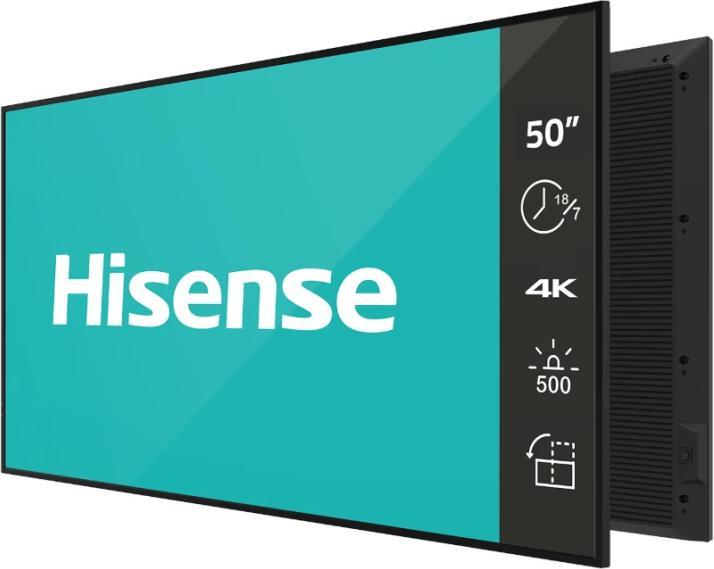 Actual product image Hisense Signage Display 50DM66E 50", 24/7, UHD, 500cd/m², 25% Haze (3840 x 2160 Pixels, 50")