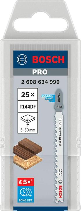 Produktbild Bosch Professional Zubehör PRO Hardwood fast T144DF Stichsägeblatt, 100 mm, 25-tlg.