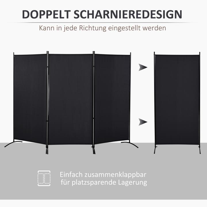 Produktbild Homcom Paravant Polyester, Metall Schwarz