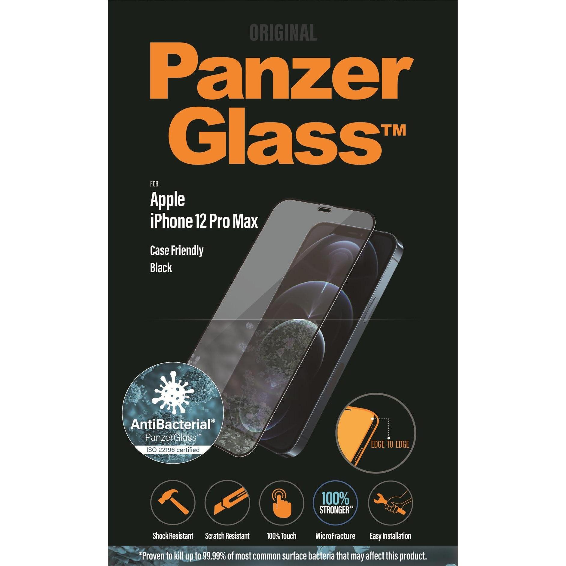PanzerGlass Edge-to-Edge (1 Stück, Apple iPhone 12 Pro Max), Smartphone Schutzfolie, Transparent