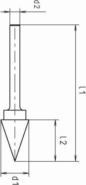 Produktbild Alpen Frässtift WN SKM D.3mm Schaft-D.3mm L.38mm HM blank Spitzkegel Verzahnung 6 Univ.f.Werkzeug-u.For...