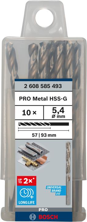 Produktbild Bosch Professional Zubehör PRO Metal HSS-G Spiralbohrer, 5,4 x 57 x 93 mm (5.4 mm)