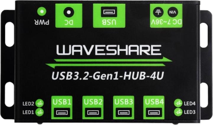 Produktbild WaveShare 4-Ch USB 3.2 Gen1 HUB Industrielle (USB-A, 4 Ports)
