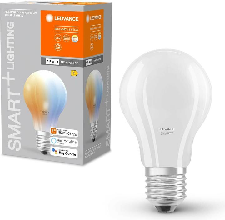 Immagine prodotto Ledvance Filamento Smart+ Wifi Classic (E27, 806 lm, 1 x)