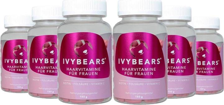 Produktbild IVYBears Haarvitamine für Frauen 6er Pack (6 Stück, Gummies, 900 g)