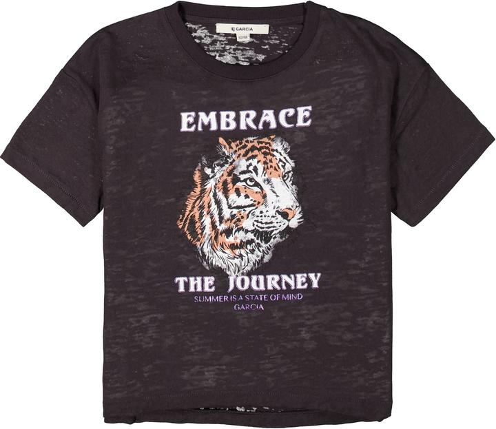 Actual product image Garcia Dark T-shirt with print on the chest (128, 134)