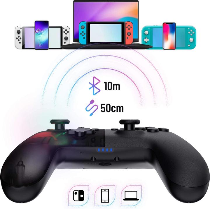 Produktbild Oniverse Onipad - Bluetooth Controller Für Nintendo Switch, PC, IOS & Android - Schwarz (Switch)