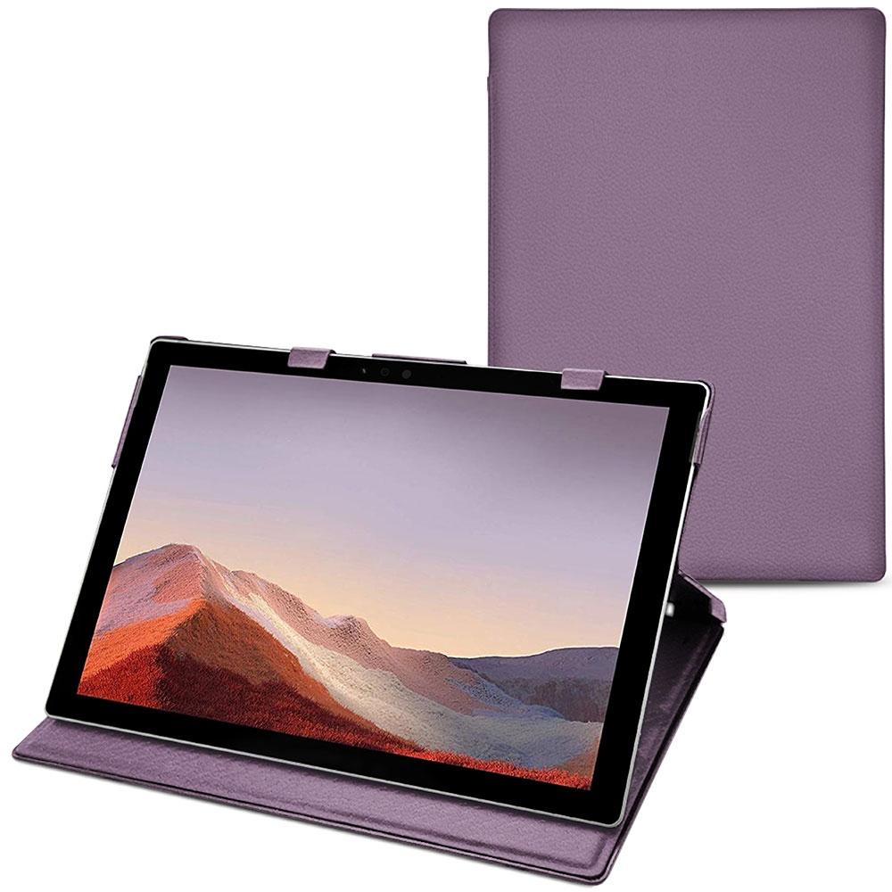 Noreve Lederschutzhülle vertikal (Microsoft Surface Pro 7), Tablet Hülle, Violett