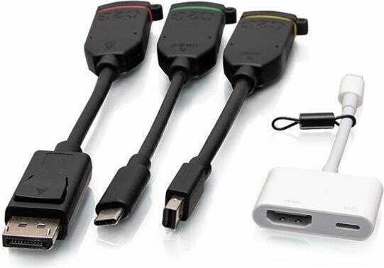 Image du produit C2G Boucle d’adaptateurs à dongle 4K HDMI® universelle avec code couleur Mini DisplayPort™, DisplayPort (USB-C, Mini DP)