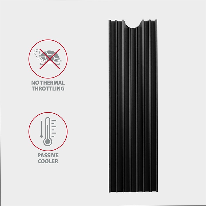 Actual product image Axagon CLR-M2L6 passive M.2 SSD heatsink - 2280, 6 mm height, aluminium