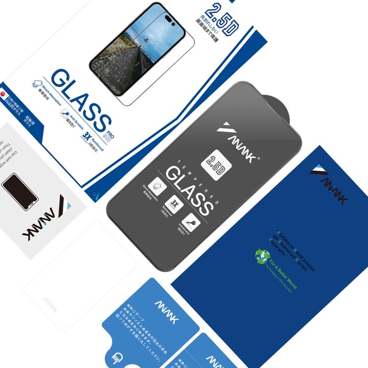 Produktbild Anank 2.5D Transparentes Panzerglas für iPhone 16 Pro Max – Japanisches Asahi Glas (1 Stück, Apple iPhone 16 Pro Max)