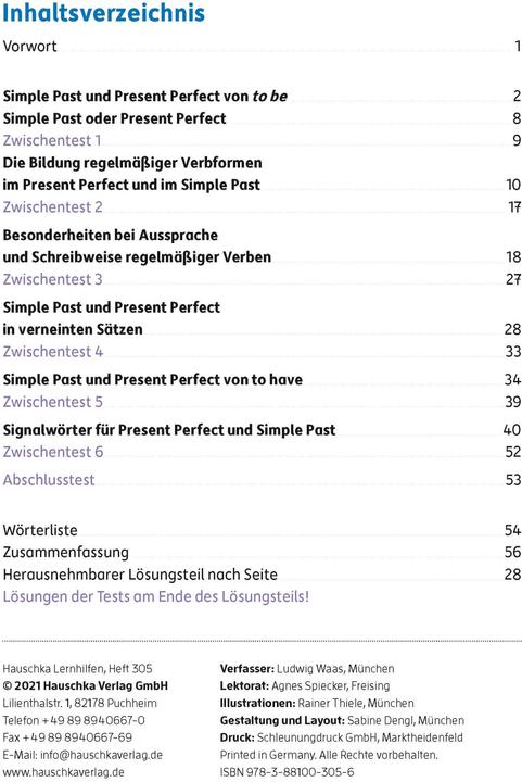 Produktbild Englisch. Simple Past and Present Perfect (Deutsch, Ludwig Waas, Rainer Thiele, 2021)