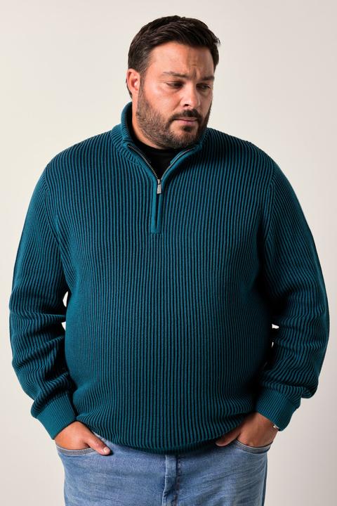 Image du produit Men+ Pull camionneur en coton, col avec fermeture zippée - jusqu'au 8 XL (4XL)