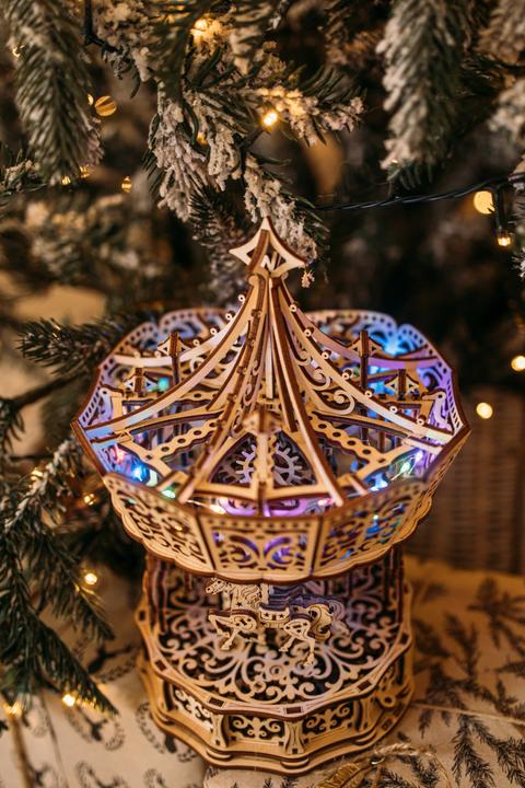 Actual product image Wood Trick Paris Carousel - 3D wooden construction kit