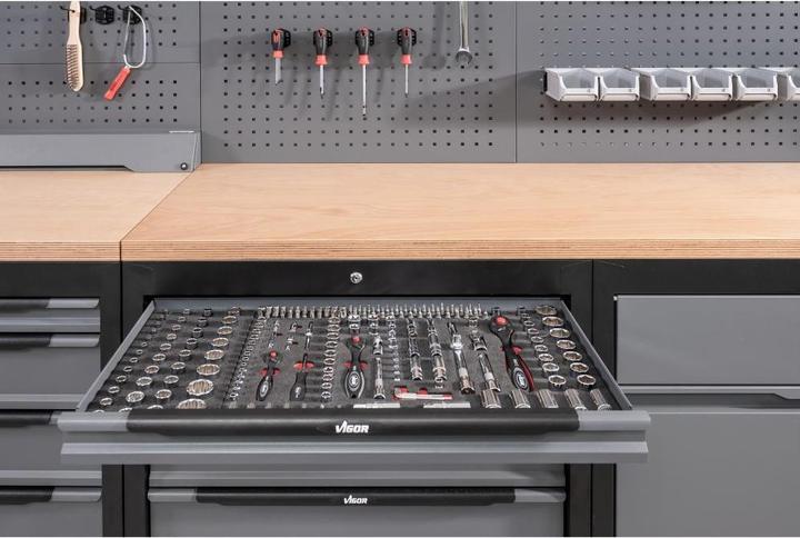 Produktbild Vigor Doppelsechskant-Steckschlüssel Satz ∙ V7520 ∙ Anzahl Werkzeuge: 42