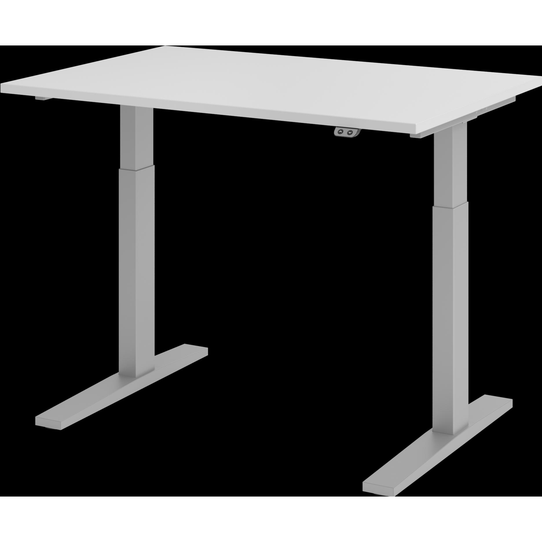 Hammerbacher, Schreibtisch, UPLINER-K-Schreibtisch, elek. verstellb,700-1200mm, BxT 1200x800mm, lichtgrau (1200 x 800 x ...