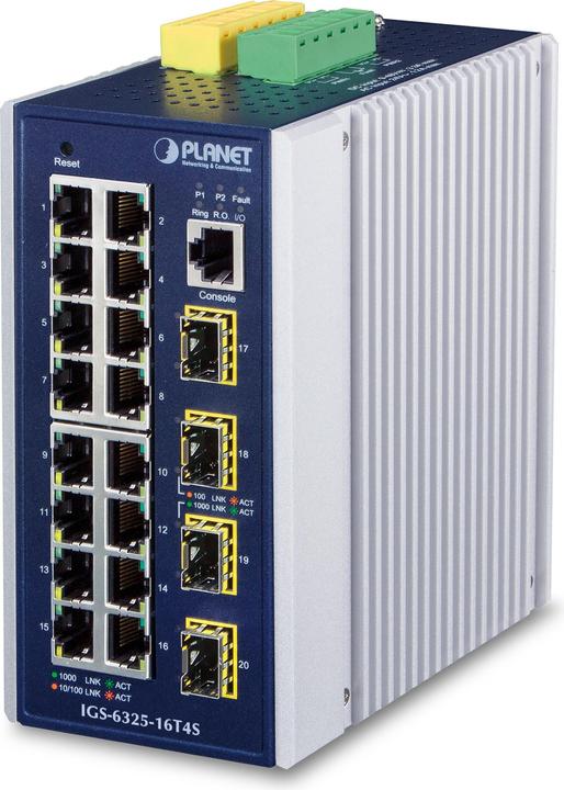 Produktbild Planet Industrial L3 16-Port 1000T + 4-Port 1000X SFP (16 Ports)